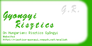 gyongyi risztics business card